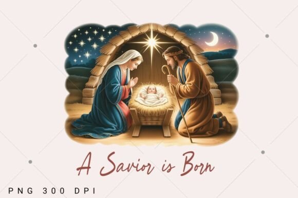 A Savior is Born PNG, Coquette Jesus