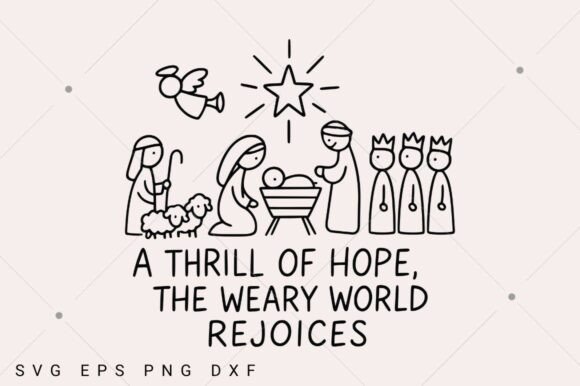 A Thrill of Hope Nativity Christian PNG for T-Shirt Designs