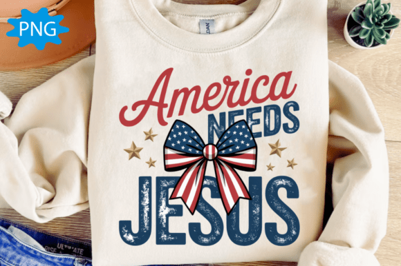 America Needs Jesus PNG, Christian USA