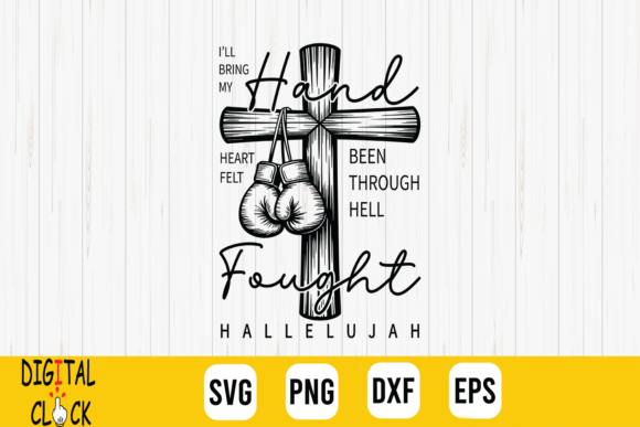 Christian Boxing Cross with Gloves SVG for T-Shirt Designs