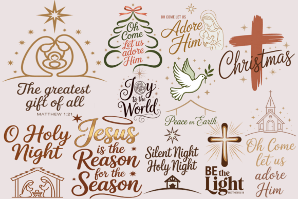 Christian Christmas SVG Bundle, Religiou