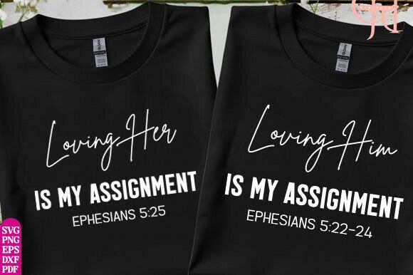 Christian Couples SVG File Loving Her T-Shirt Designs