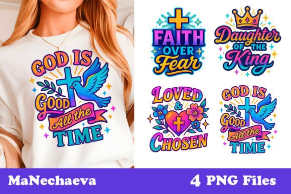 Christian Faith Quote Sublimation Clipar and T-Shirt Designs