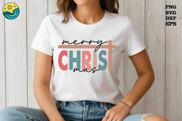 Christian Merry Christmas SVG PNG for T-Shirt Designs