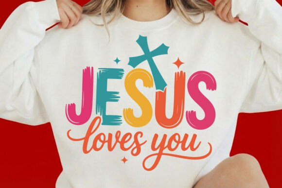 Christian PNG, Jesus Loves You PNG for T-Shirt Designs