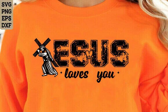 Christian PNG, Jesus Loves You SVG, Neon T-Shirt Designs