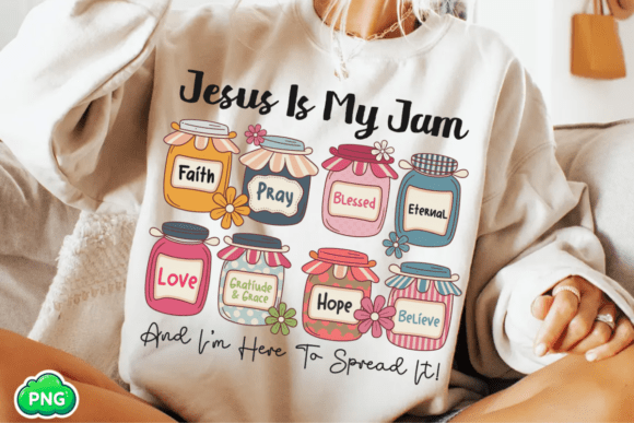 Cute Christian Faith Jars Design PNG for T-Shirt Designs