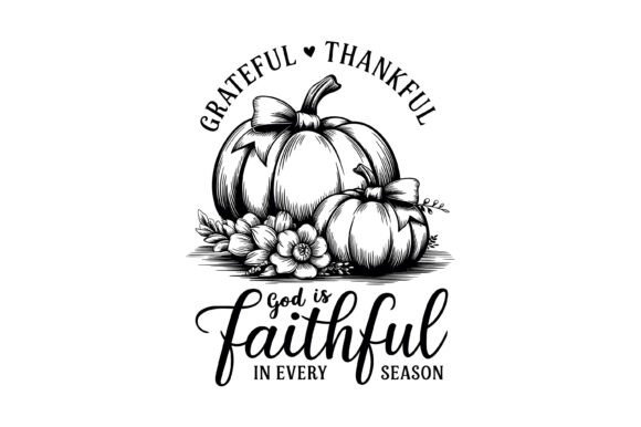 Faithful Christian Fall Pumpkin Design for T-Shirt Designs