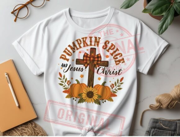 Fall Christian PNG, Pumpkin Spice T-Shirt Designs
