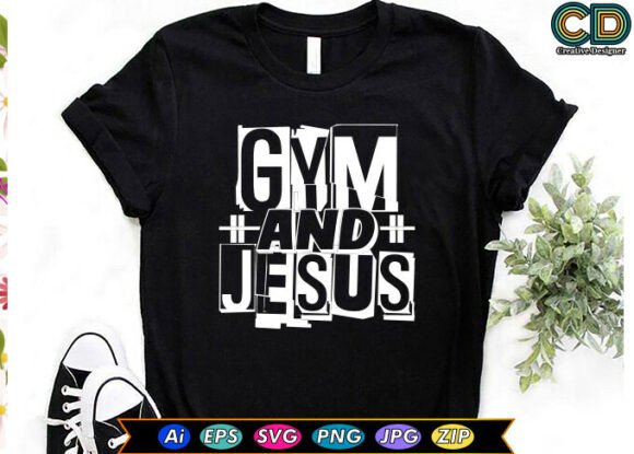 Gym and Jesus Workout T-shirt Designs