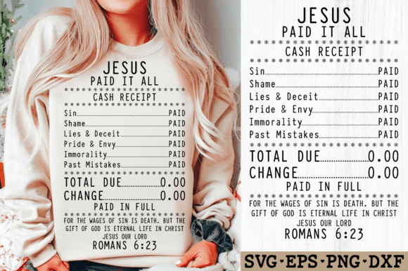 Jesus Paid It All SVG for Real Projects