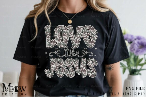 Love Like Jesus Camo Faith PNG for T-Shirt Designs