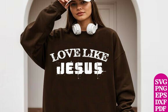 Love Like Jesus, Distressed, Faith Jesus T-Shirt Designs