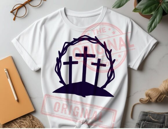 Mens Christian Png Three Crosses PNG for T-Shirt Designs